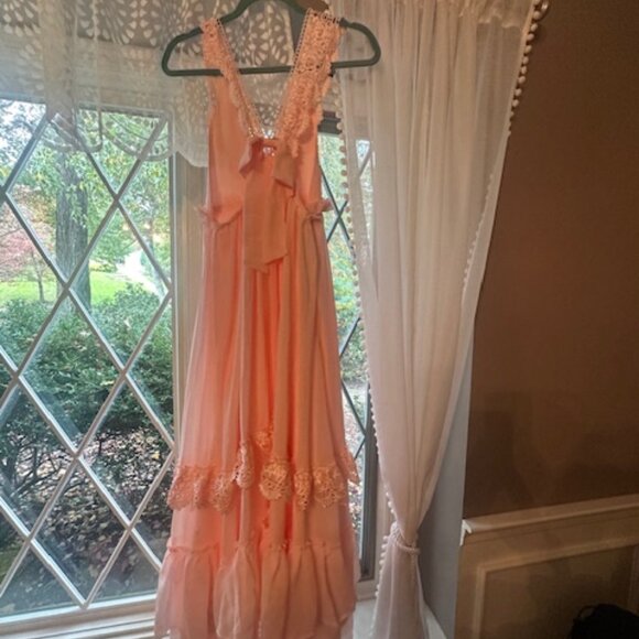 Empire V-neck Sleeveless Floor-Length Lovely Chiffon Dress With Lace